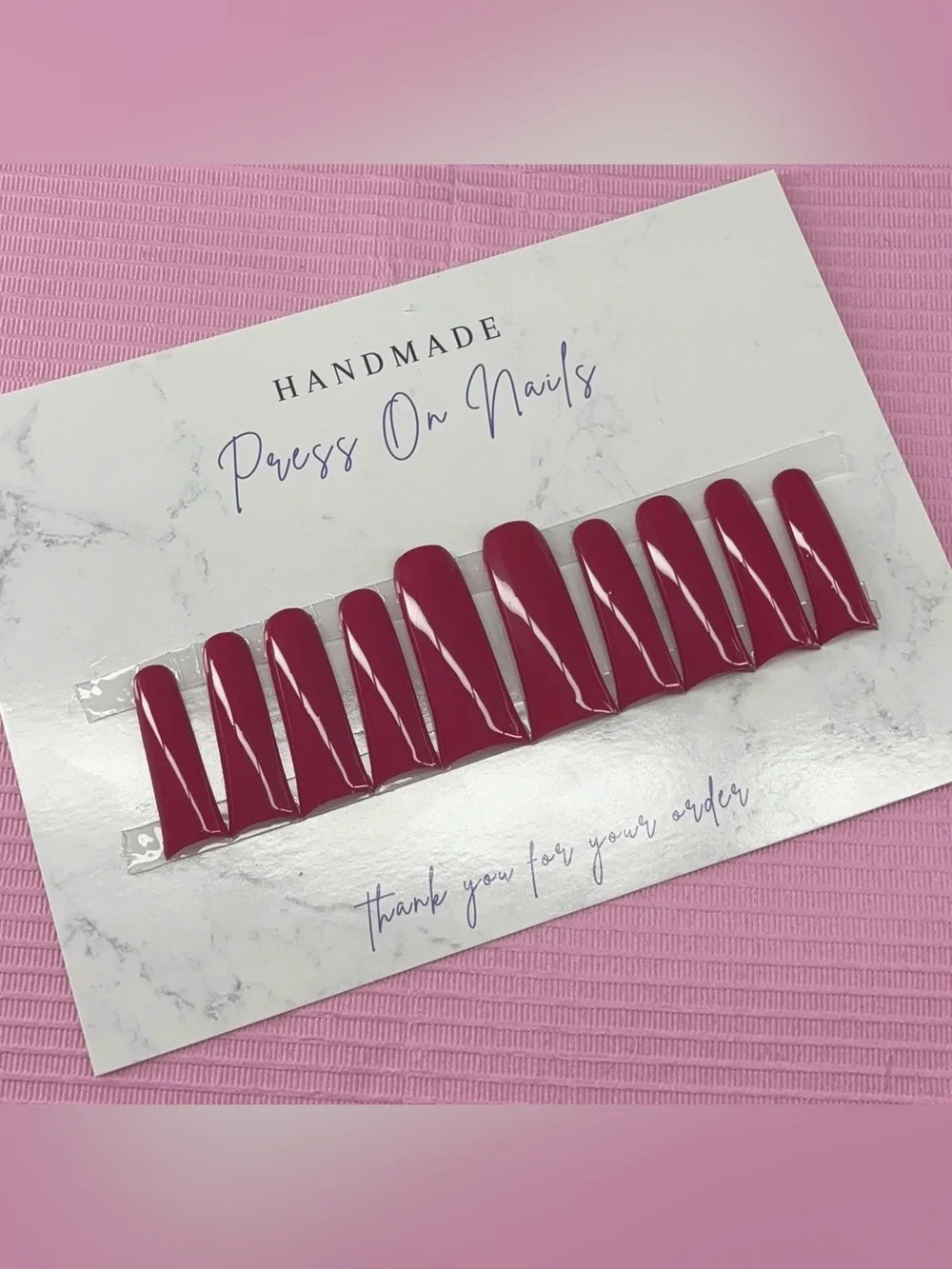 2XL duck press on nails solid color handmade custom builder gel